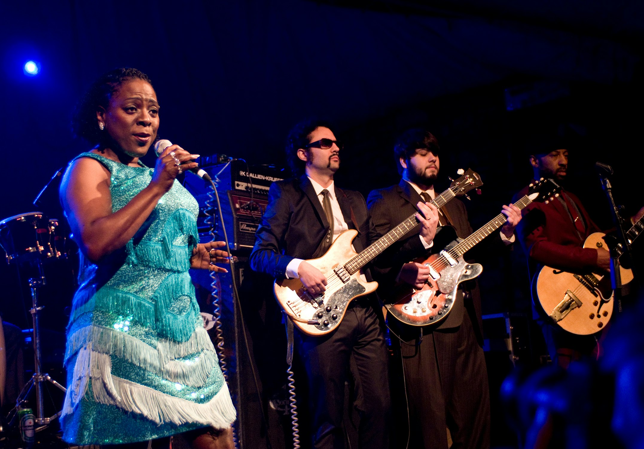Sharon Jones and the Dap-Kings at Stubb's, Austin, Texas, SXSW 2010. Photo by Ebet Roberts/Redferns.